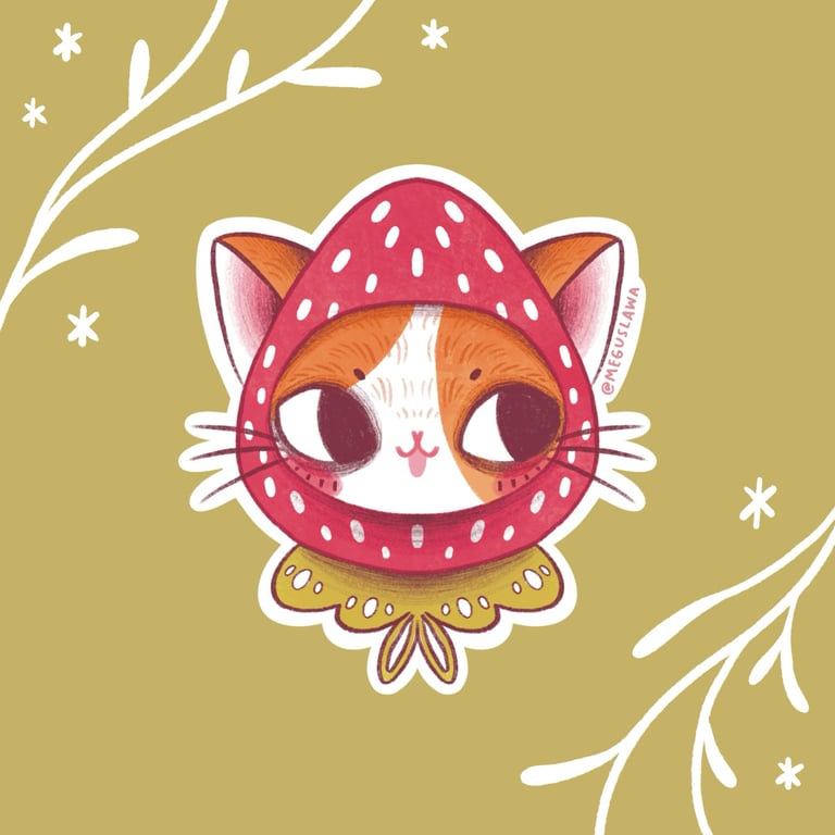 Strawberry Cat sticker Image 3