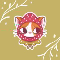 Image 3 of Strawberry Cat sticker