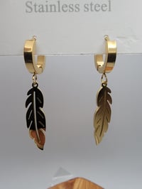 Image 4 of Gold feather earrings 