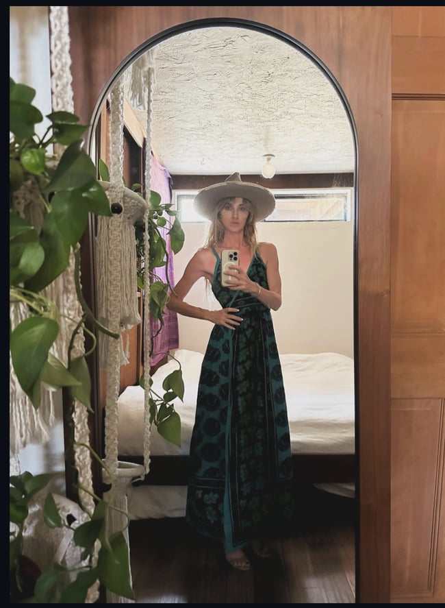 late 1960s rare India tapestry block print gauze maxi wrap dress