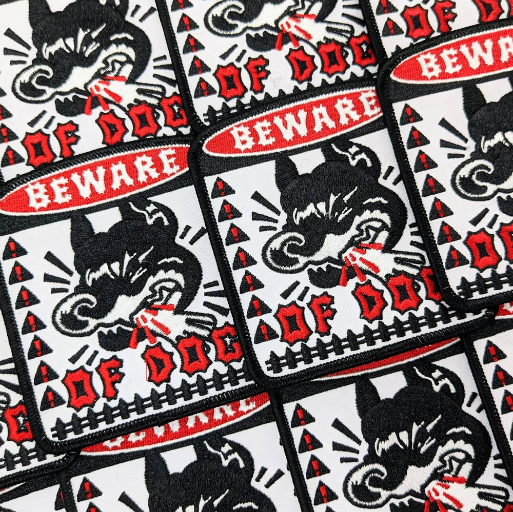 Image of Beware Of Dog Iron-On Patch