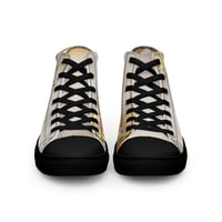 Image 10 of Tattered White and Gold Light Goth Women’s high top canvas shoes