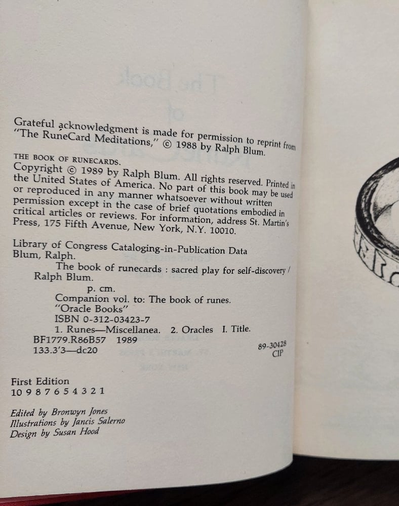 The Book of Rune Cards, by Ralph H. Blum