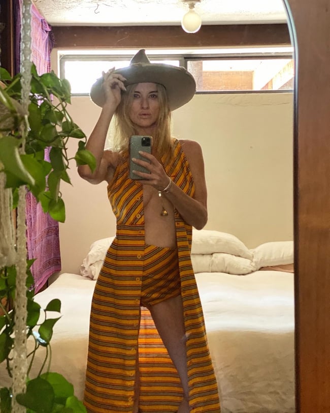 70s stipe dress and bloomer set