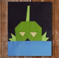 Image 1 of Larry the Creature 8" x 10" Quilt Block Pattern PDF