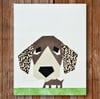 Peeping Puppy 8" x 10" Quilt Block Pattern PDF