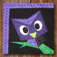 Image 1 of Easy Peeping Owl 10" x 12" Quilt Block Pattern PDF