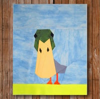 Image 1 of Peeping Duck 8" x 10" Quilt Block Pattern PDF