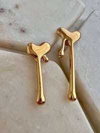 Image 2 of LIQUID HEART STUD EARRINGS 