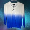 Blue and white hombre cardigan