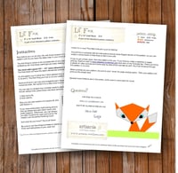 Image 3 of Lil' Fox  8" x 10" Quilt Block Pattern PDF