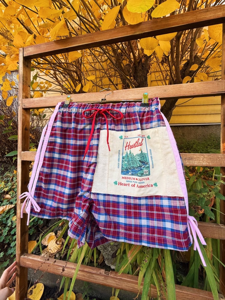 Image of High Waisted Ruffle Shorts — Heartland Plaid