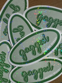 Image 2 of Gagged green holographic sticker