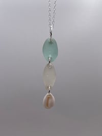 Image 1 of Isles of Scilly Cowrie and Devon Sea Glass Necklace