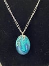 Turquoise Loop Resin Pendant Necklace