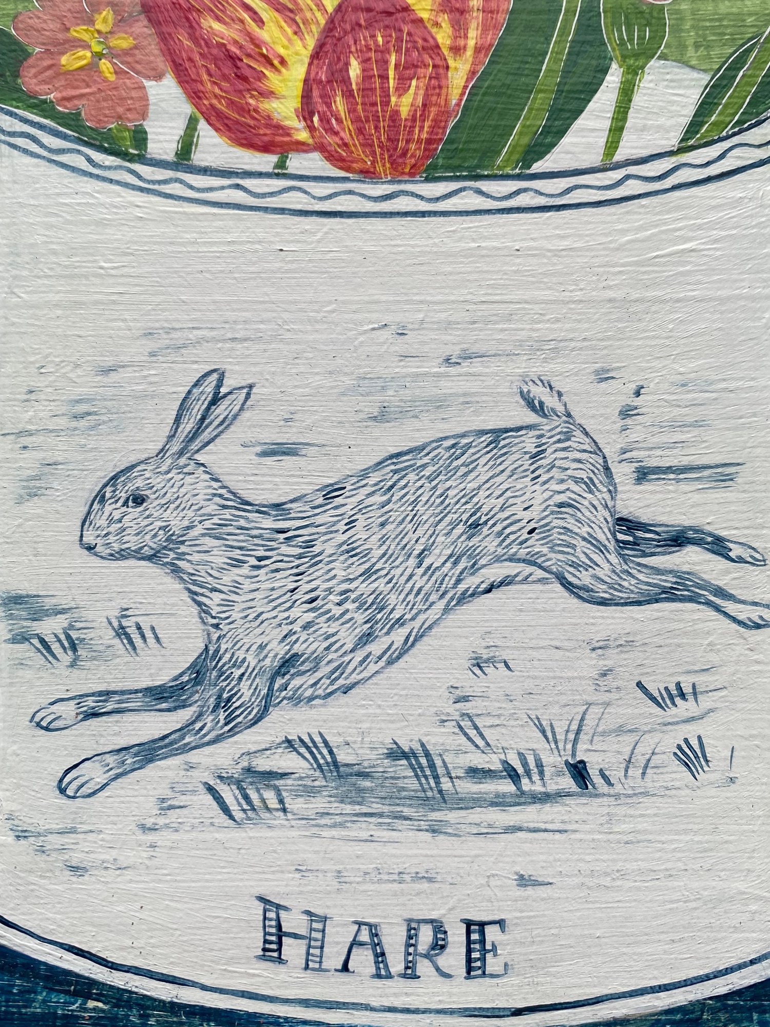 Image of Hare cup and tulips 