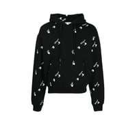 OFF-WHITE ALL OVER PRINT BLACK PULLOVER HOODIE 