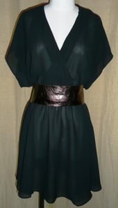 Image of Recycled Leather Obi Belt- Metallic Bronze 
