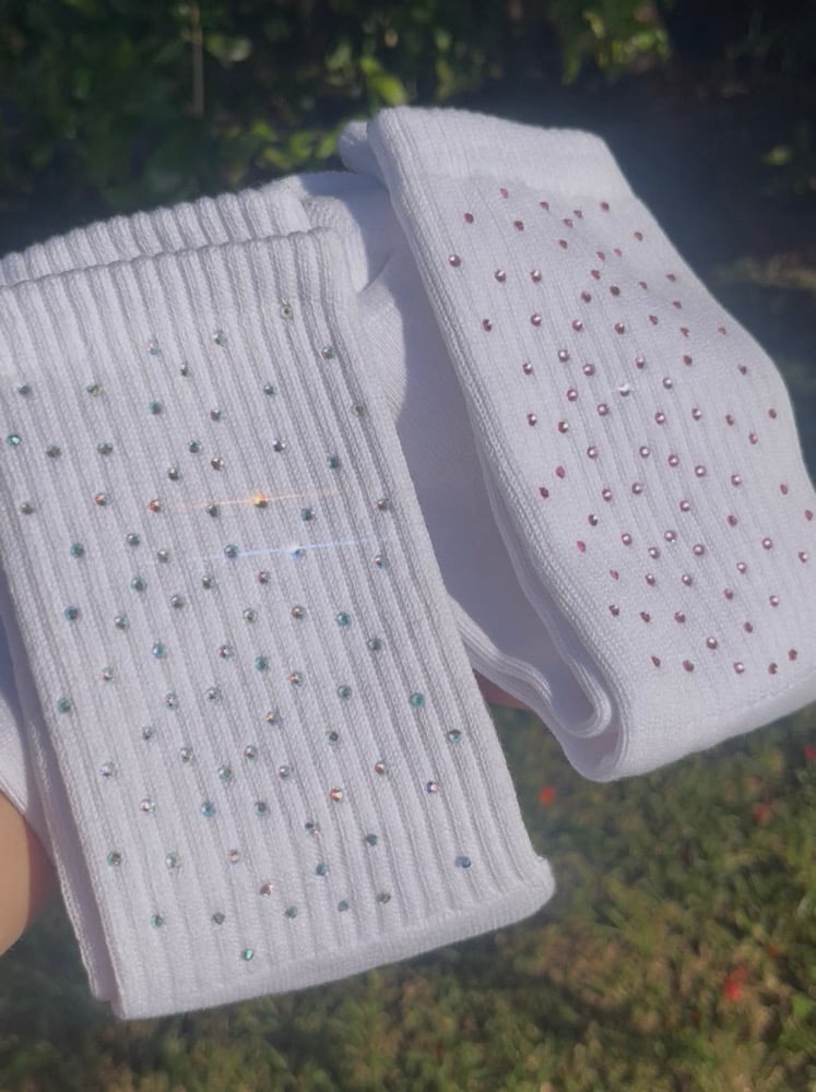 Image of Scattered Bling Rhinestone socks 