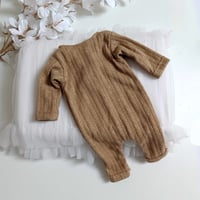 Image 2 of Newborn boys romper Rolando | camel