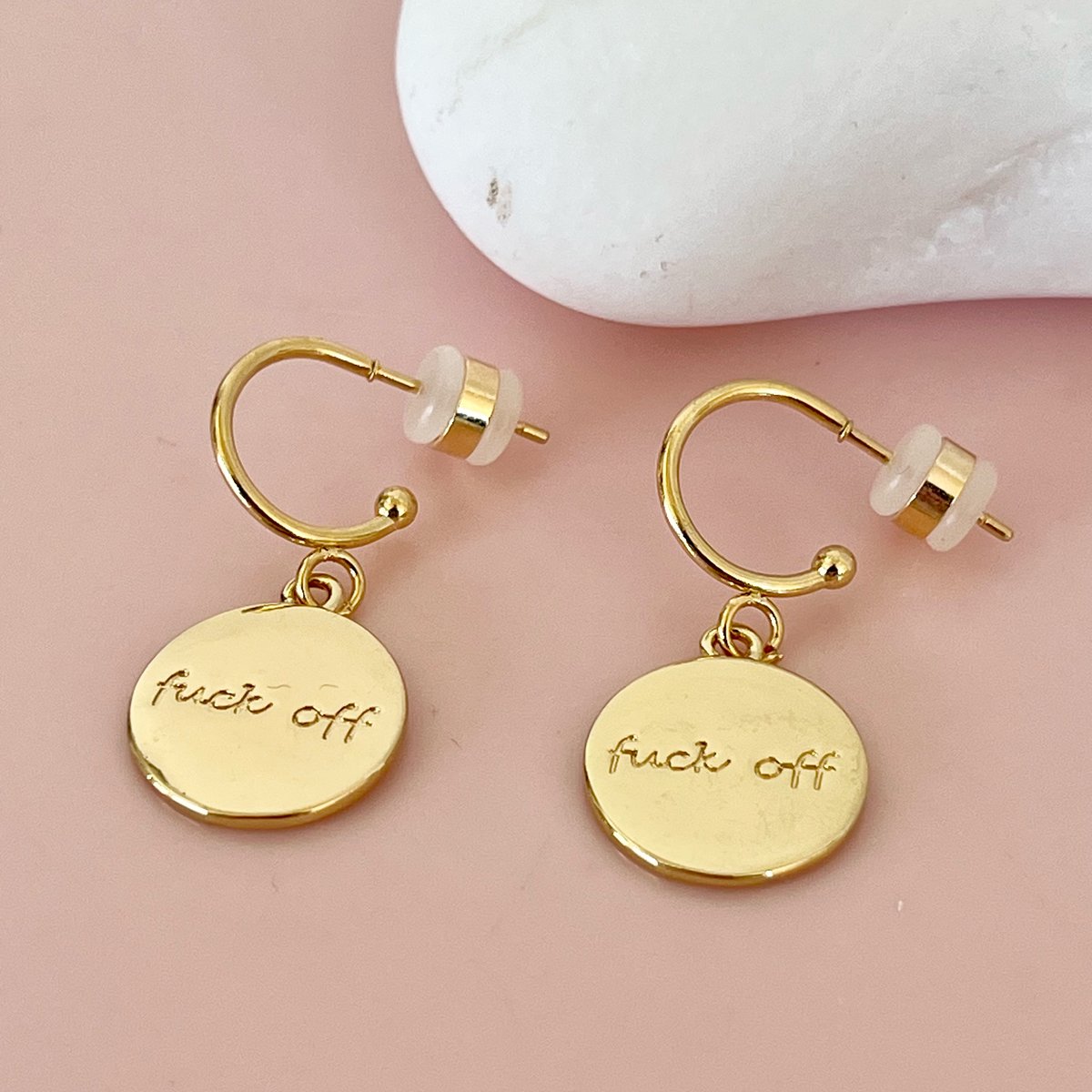 Penny Foggo - Mini Daisy Half Hoops with a twinkle of Green - Gold main image 0