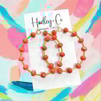 Coral Beaded Hoop
