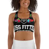 BOSSFITTED Black and Colorful AOP Sports Bra