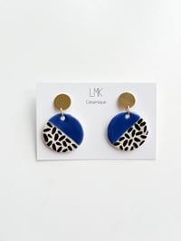 Paire de boucles d’oreilles céramique BOURRACHES bleu