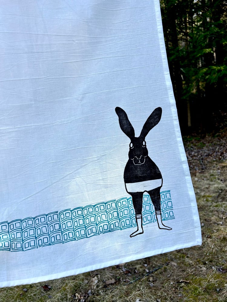 Citytime Handprinted SET OF THREE 100% Cotton Floursack Towels