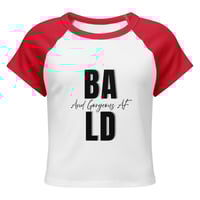 Image 6 of BALD AF BLK Women’s Micro Rib Raglan Baby Tee