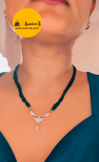 Image 3 of Gauri - Short American Diamond Hydropotey Mangalsutra 