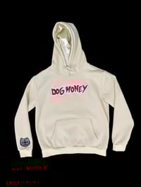 CREAM HOODIE - RED / WHITE DOGMONEY PATCH