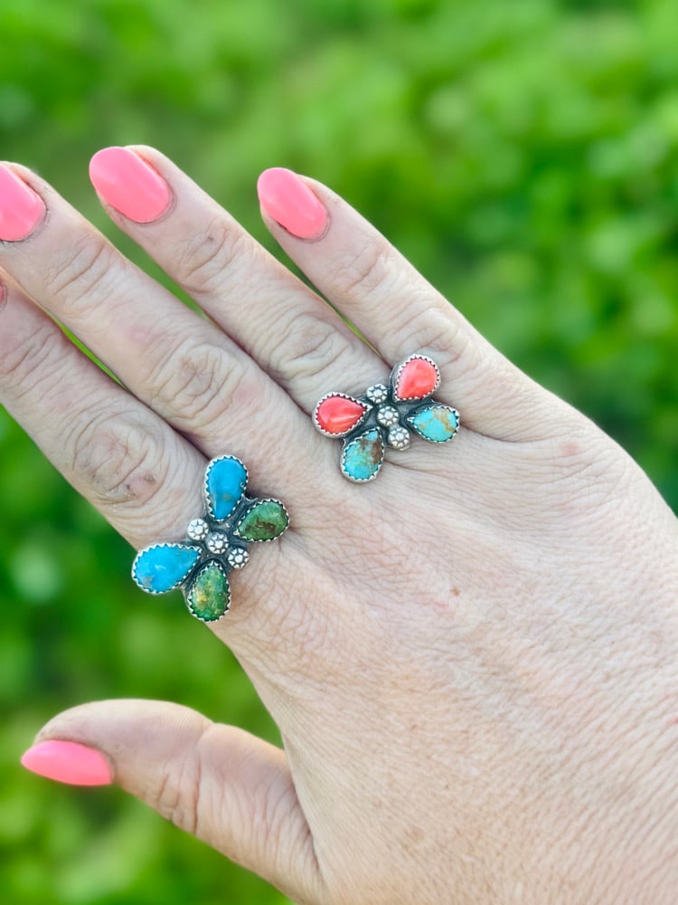 Image of Kingman & Spiny Butterfly ring - Adjustable