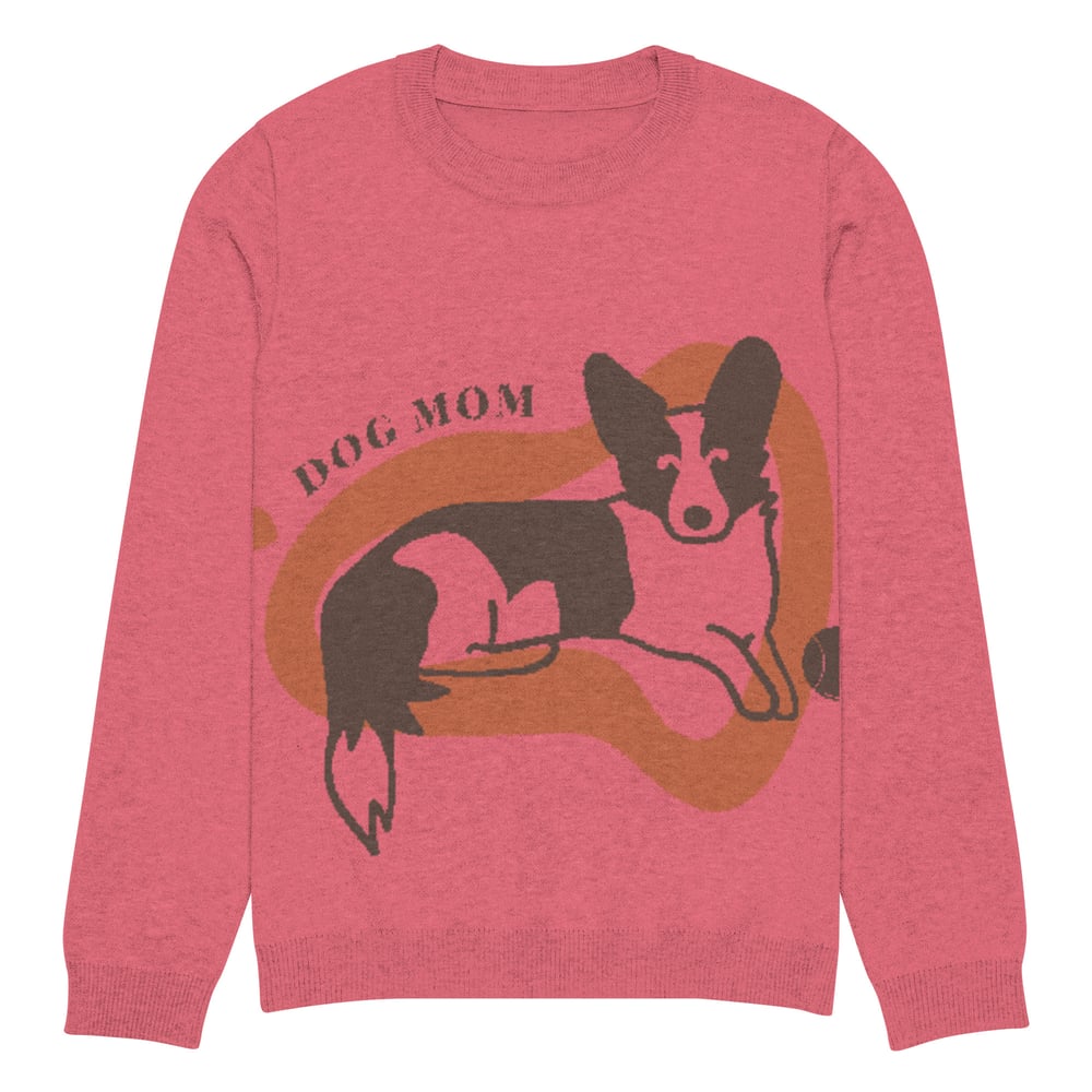 Image of Knitted crew neck Dog Mom sweater