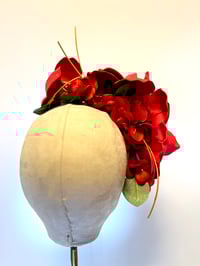Image 3 of Cardinal red flower headpiece 