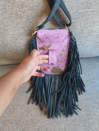 Image 5 of Fur Baby Mobile Bag purple with turquoise stone 