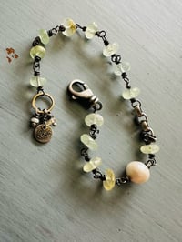 Image 15 of prehnite pearl charm bracelet in 14k and sterling silver