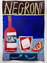 Negroni on cobalt blue