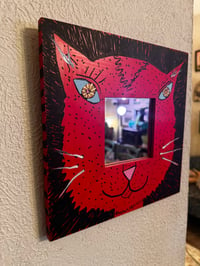 Image 7 of “Kitty Cat Mirror” one of a kind hand painted miror