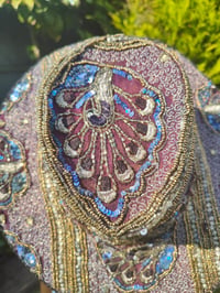 Image 5 of Dolly cowboy hat - recycled sari fabric black purple
