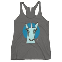 Image 4 of Women's Racerback Unicorn (Blue)