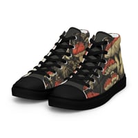 Image 8 of Dark Cottagecore Goth Inspired Vibrant Mushroom Men’s high top canvas shoes