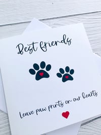 Image 2 of Best Friends Paw Print Pet Sympathy Card - Comforting Pet Loss Card 