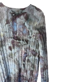 Image 3 of ♻️ UPCYCLED L Cable Knit Cotton Blend Sweater in Stormy Skies Ice Dye