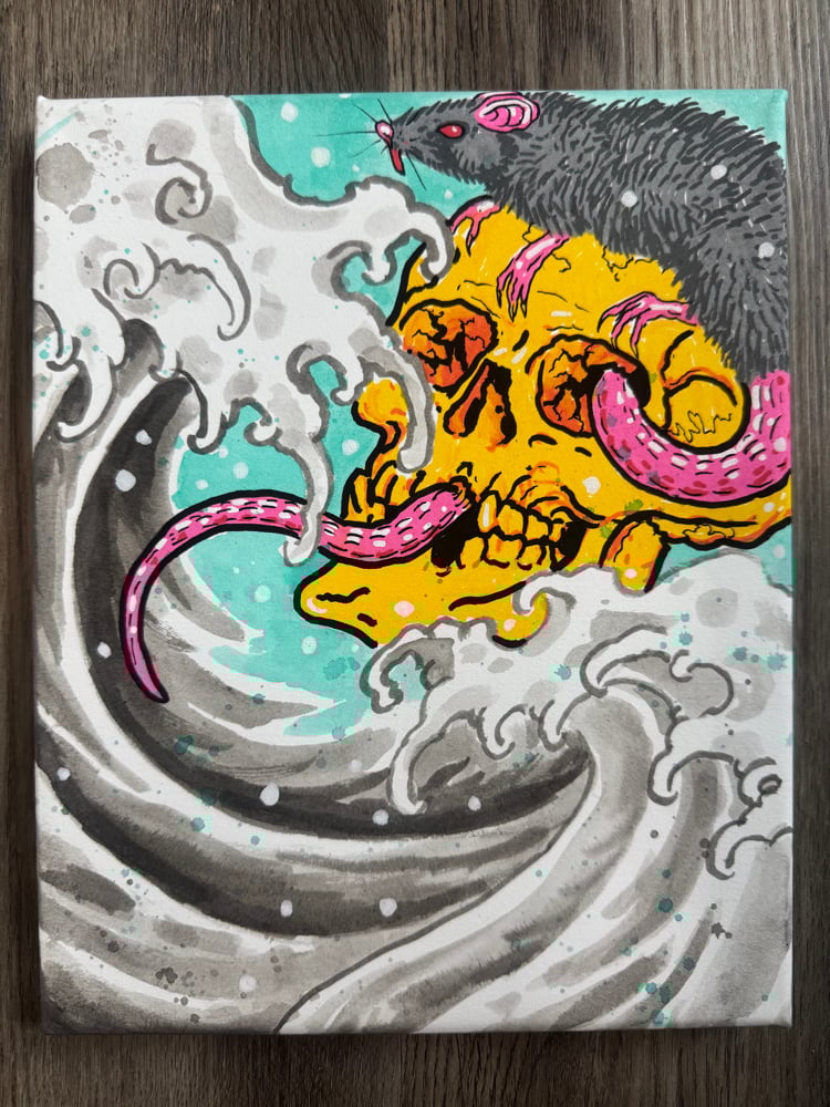 Image of Tim Lehi “A Wave Of Rats Get Fat” Painting