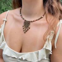 Image 4 of UNAKITE STONE STATEMENT NECKLACE 