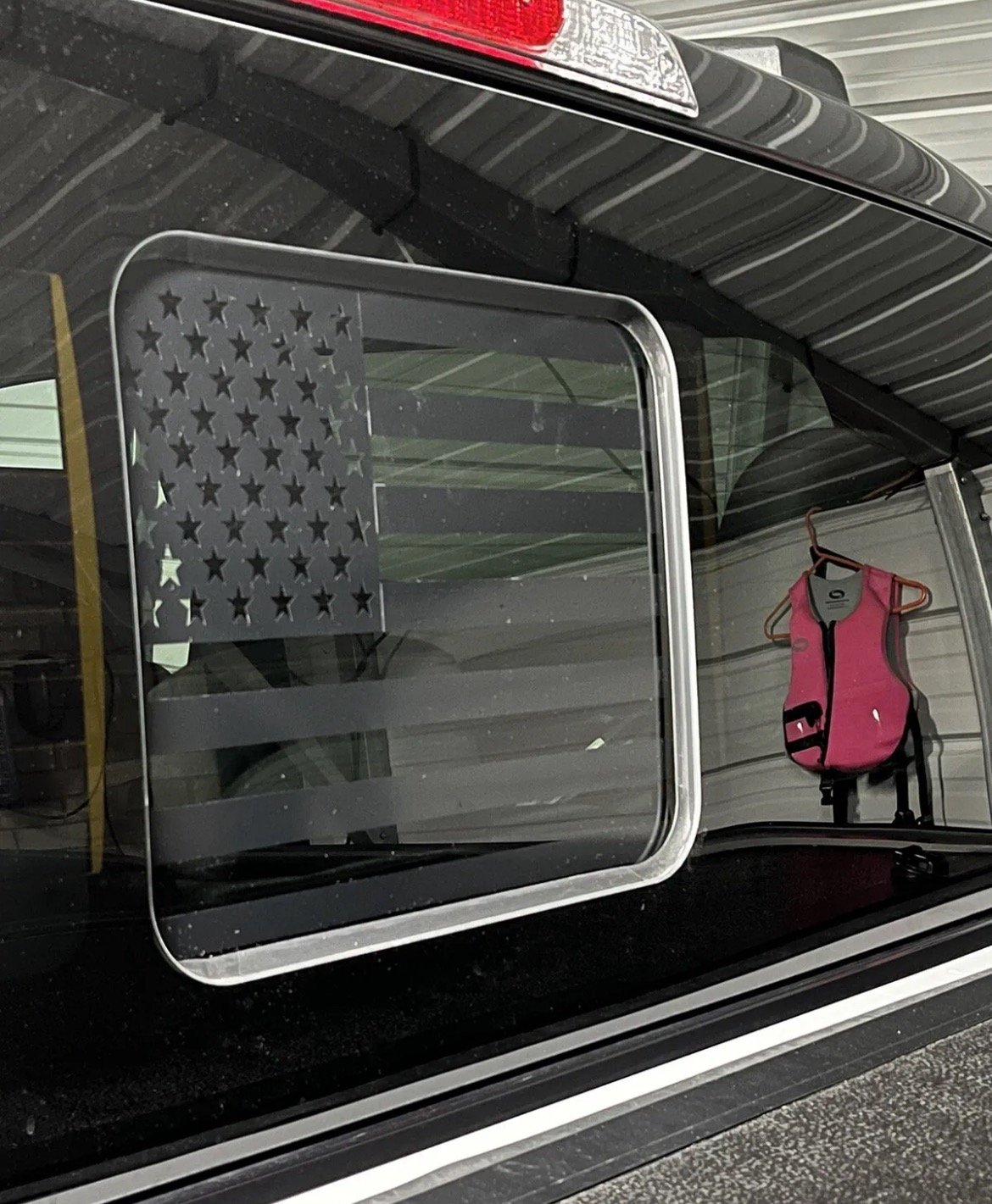 F150 American Flag Sliding Window Decal | The Overlay Guy