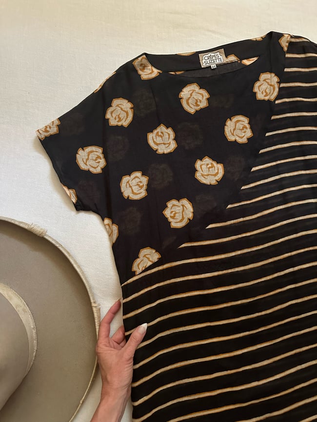 70s Italian linen shift dress