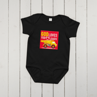 Image 5 of Baby jersey bodysuit (God loves you loads)
