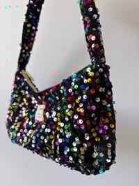 Image 2 of Party sequins & velvet handbag 